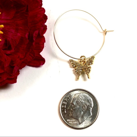 Butterfly Earrings, Hoops, Dragonfly, Flower - Picture 4 of 8